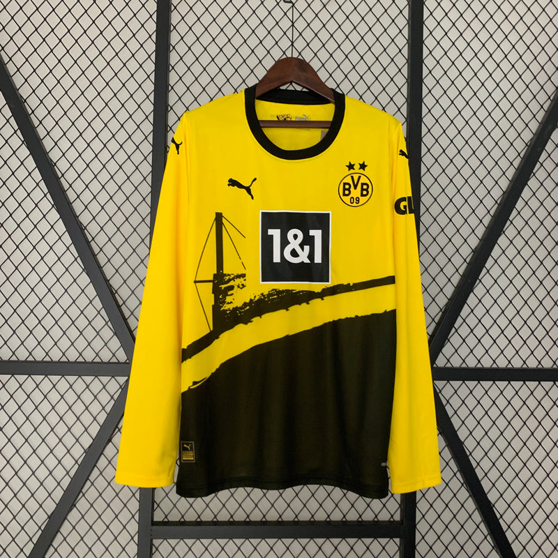 CAMISOLA MANGA LONGA DO BORUCIA DORTMUND 24/25 AMARELO E PRETO